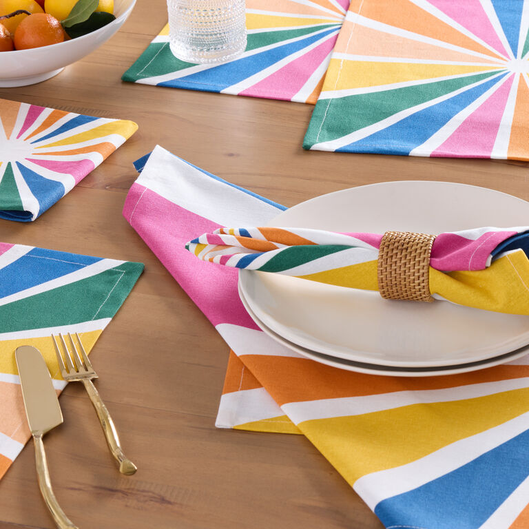 Rainbow Burst Cotton Table Linen Collection image number 1
