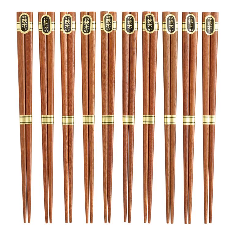 10 Pack Brown Ironwood Chopsticks Set of 2 image number 1