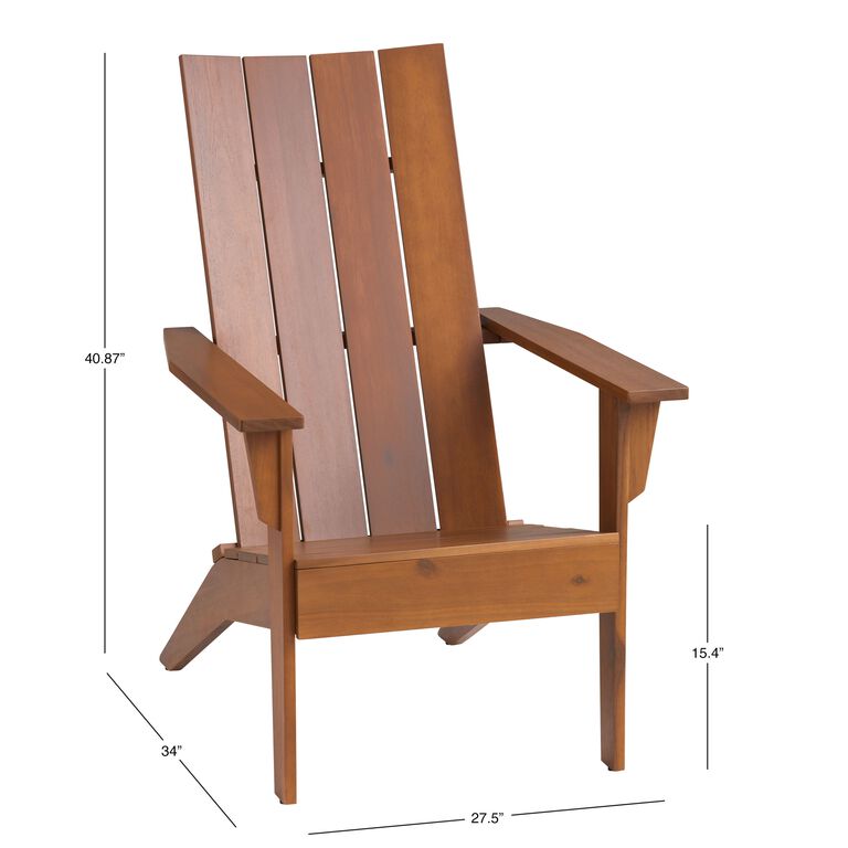 Modern Slatted Wood Adirondack Chair image number 6