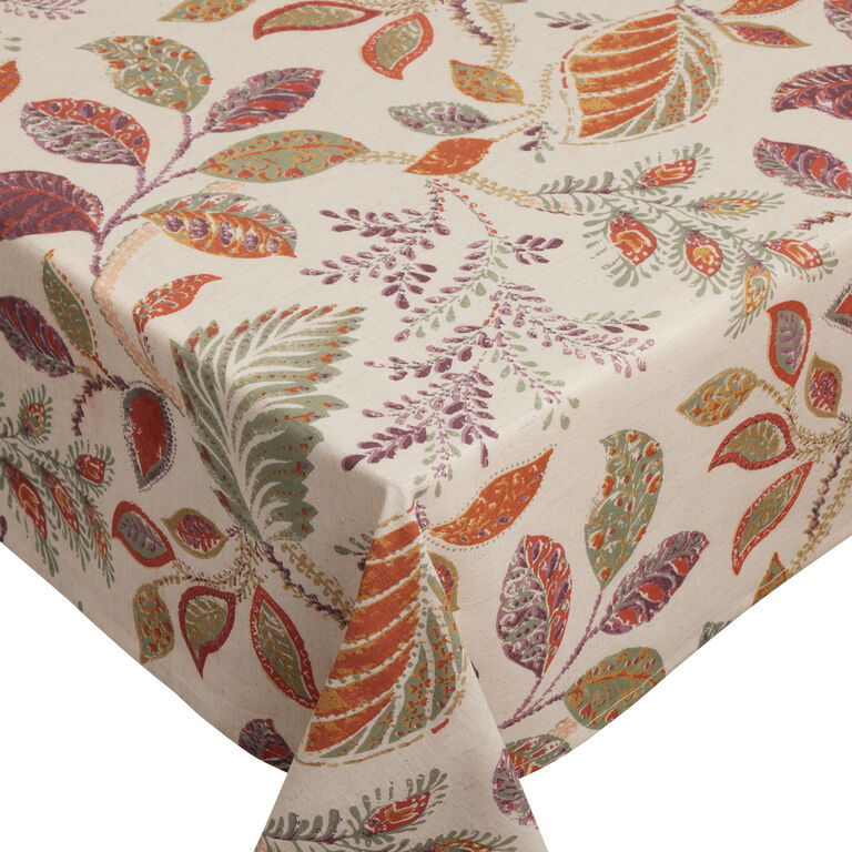 Multicolor Block Print Floral Tablecloth image number 1