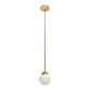 Romilly Marble Resin Globe and Gold Metal LED Pendant Lamp image number 0