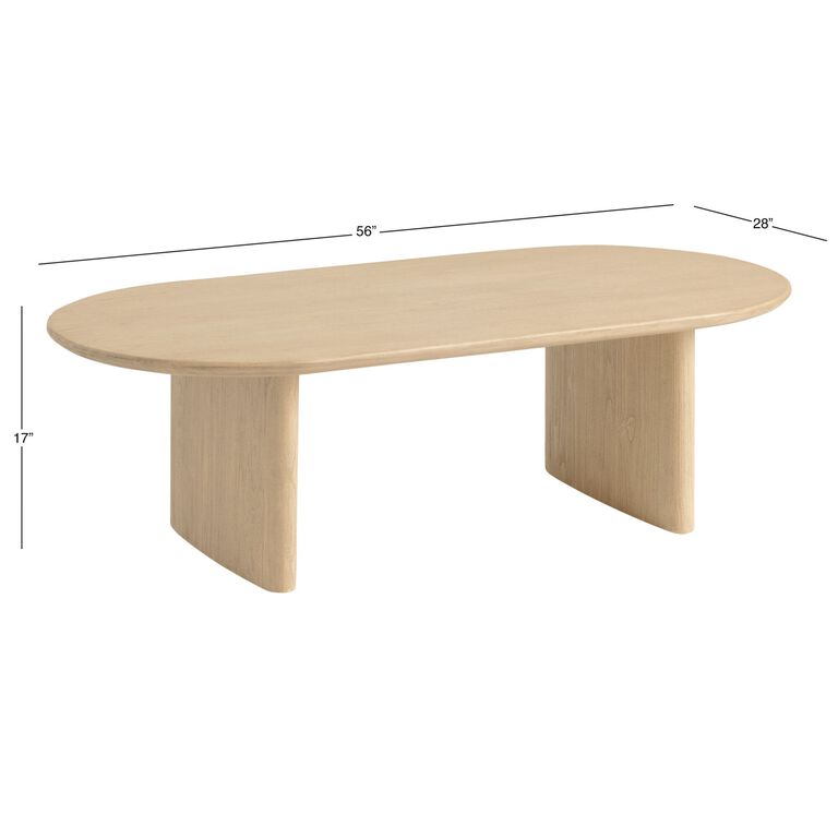 Zeke Oval Brushed Wood Coffee Table image number 4