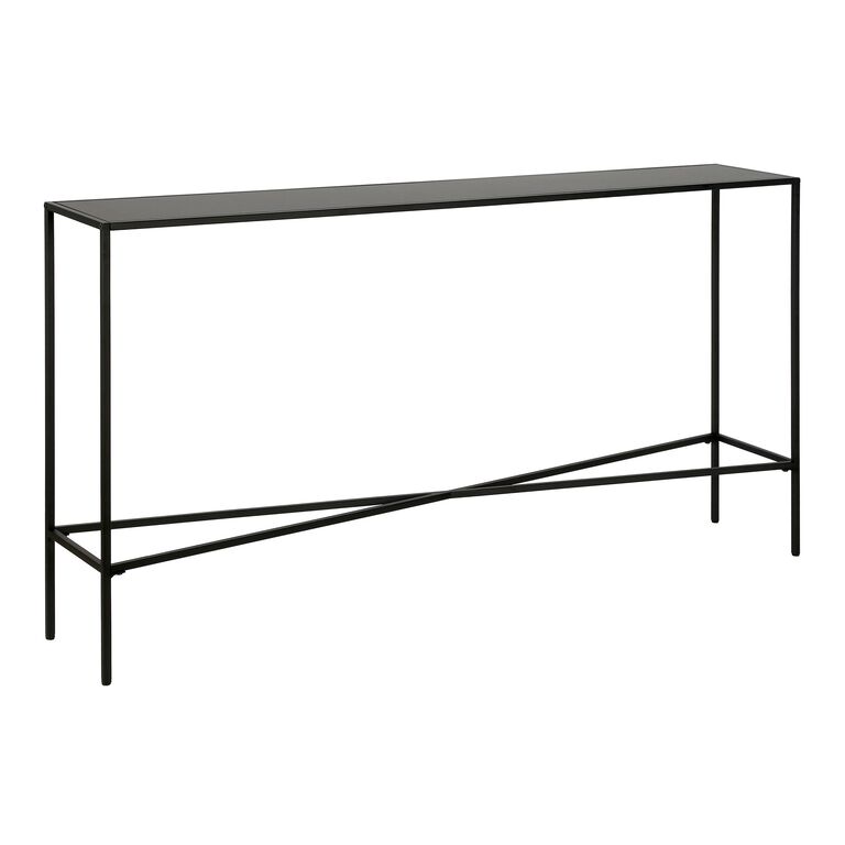 Mille Narrow Black Metal Top Console Table image number 1