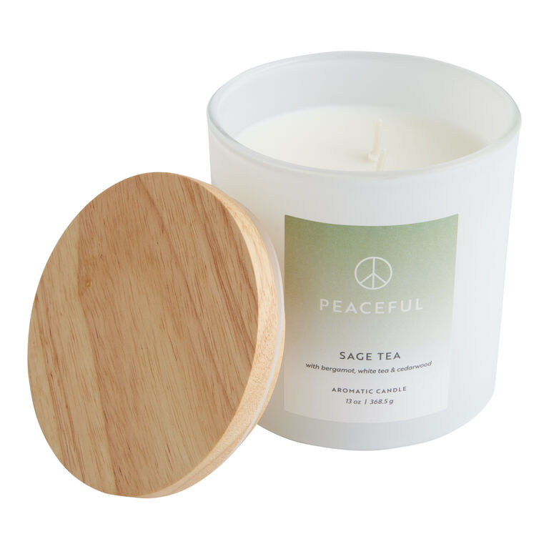 Peaceful Sage Tea 2 Wick Scented Candle image number 1
