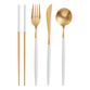 Shay White And Gold Flatware Collection image number 0