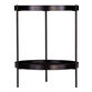 Dunsley Round Black Wood And Metal End Table With Shelf image number 2