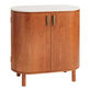 Caitlin Oval Warm Chestnut Marble Top Bar Cabinet image number 0