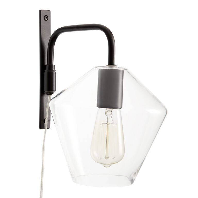 Piper Black Metal And Tapered Glass Wall Sconce image number 1