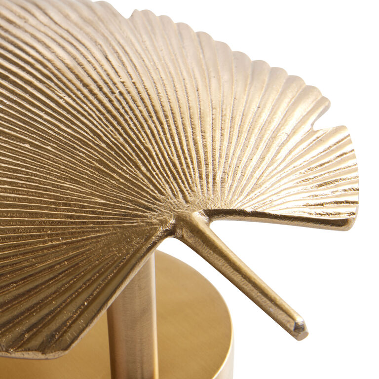 Brass Metal Palm Leaf Wall Sconce image number 4