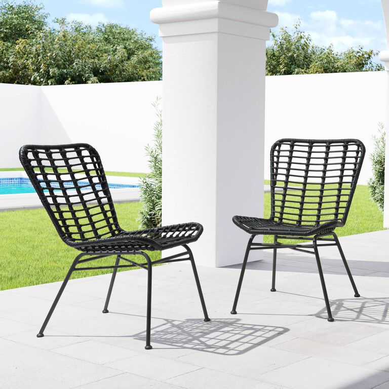 Everett All Weather Wicker Outdoor Chair Set of 2 image number 2