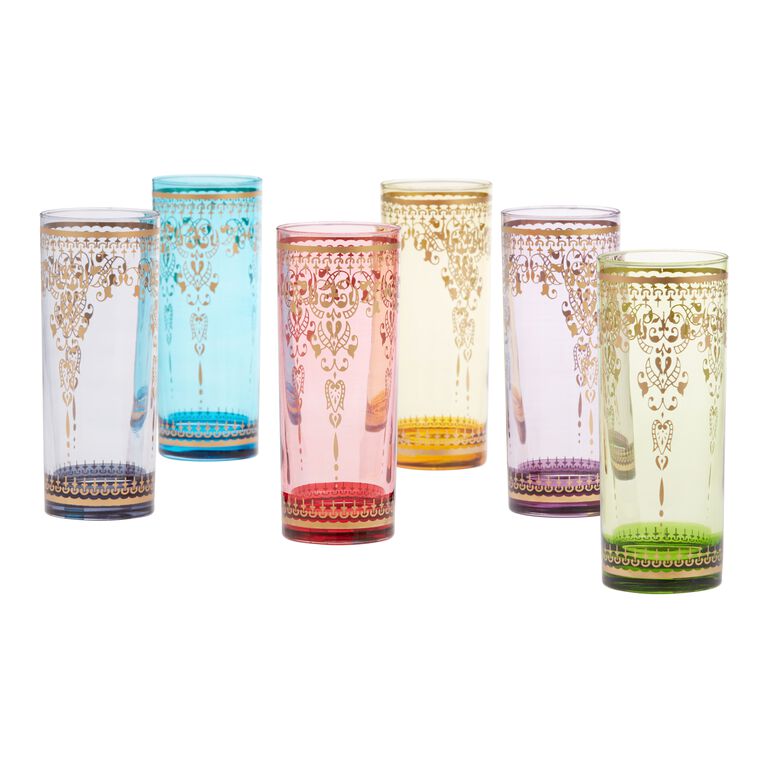 Moroccan Highball Glasses Set of 6 image number 1