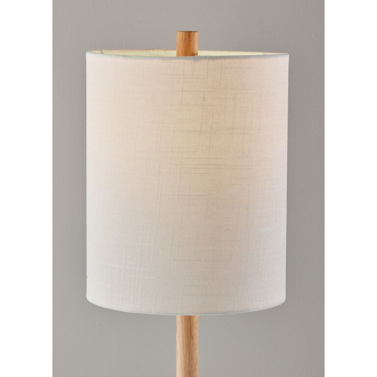 Milton Natural Wood and Metal Tripod Table Lamp image number 3