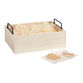 Light Wood Crate Gift Basket Kit With Handles image number 0
