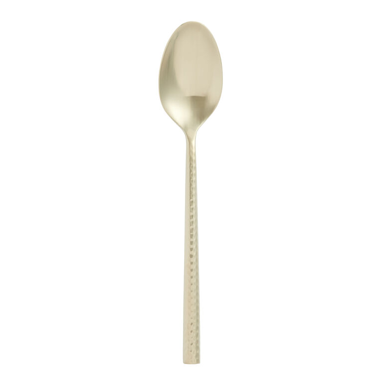 Champagne Satin Hammered Soup Spoon image number 1