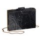 Black Marbled Resin Structured Clutch With Chain image number 0