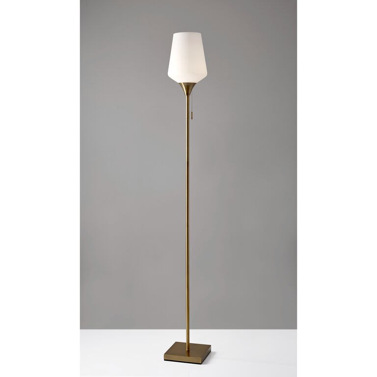 Jefferson Antique Brass and Opal Glass Floor Lamp image number 2