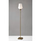 Jefferson Antique Brass and Opal Glass Floor Lamp image number 1