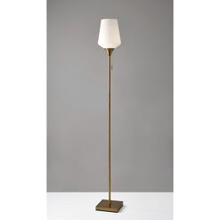Jefferson Antique Brass and Opal Glass Floor Lamp