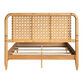 Hudson Caramel Wood And Faux Leather Strap Queen Bed image number 3