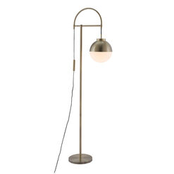 Lowell Brushed Brass and Frosted Glass Floor Lamp