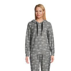 Marled Gray Abstract Dot Knit Lounge Hoodie