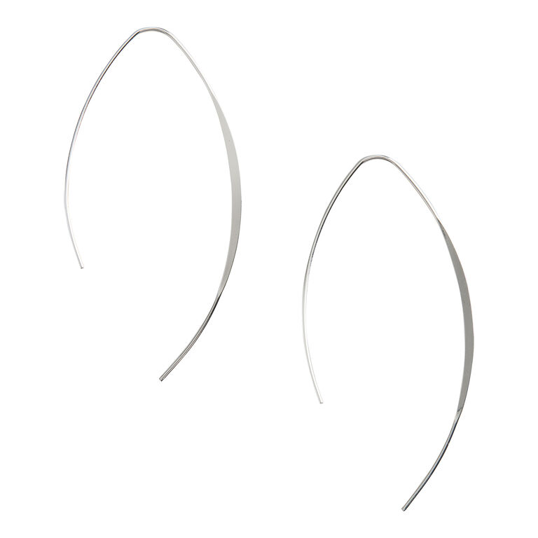 Silver Open Hoop Earrings image number 1