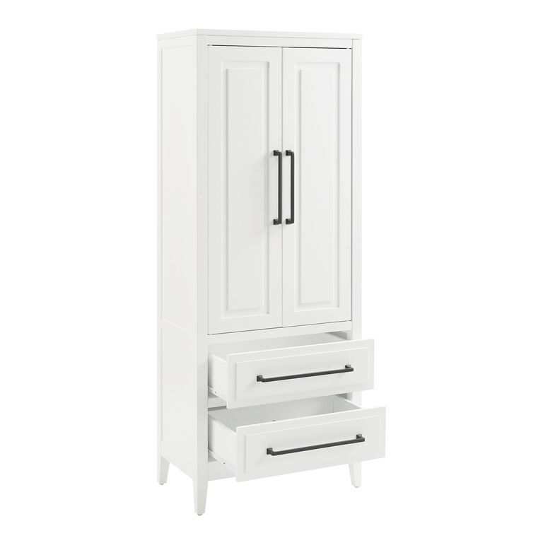 Ulen White Wood Kitchen Pantry Storage Cabinet image number 4