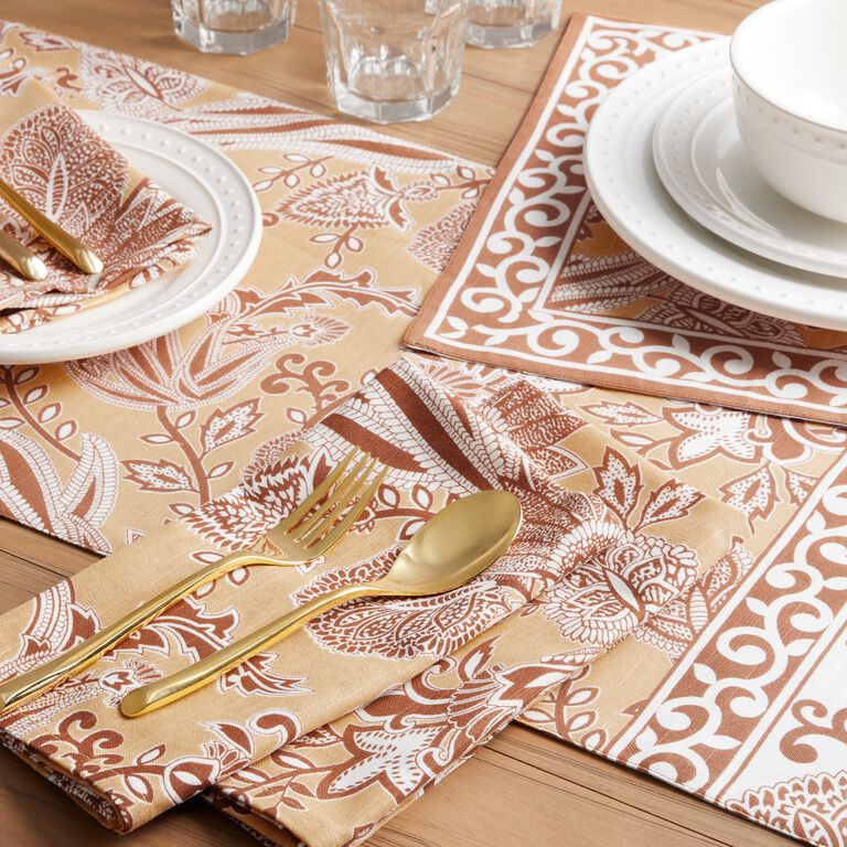 Red and Tan Paisley Placemat Set of 4 image number 2
