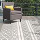 Cairo Gray And Ivory Lattice Stripe Indoor Outdoor Rug image number 4