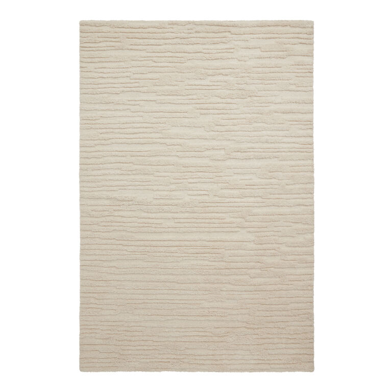 Willow Tonal Ivory Abstract Tufted Wool Area Rug image number 1