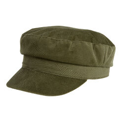 Olive Green Corduroy Military Hat