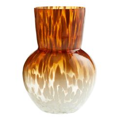 Amber And White Bulb Confetti Glass Vase