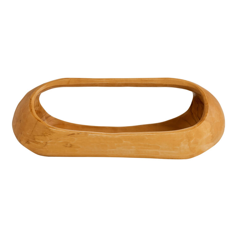 CRAFT Oval Teak Wood Bowl with Handle image number 3