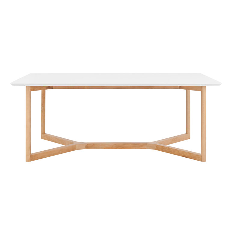 Oxford Matte White and Natural Wood Dining Table image number 3