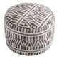 Charcoal and Ivory Woven Textured Floor Pouf image number 0