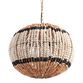 Luca Black And White Stripe Wood Bead Pendant Lamp image number 0