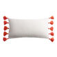 Fuchsia Multi Stripe Fringe Indoor Outdoor Lumbar Pillow image number 2