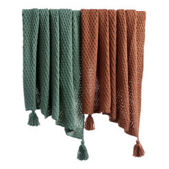 Knit Throw Blanket With Tassels