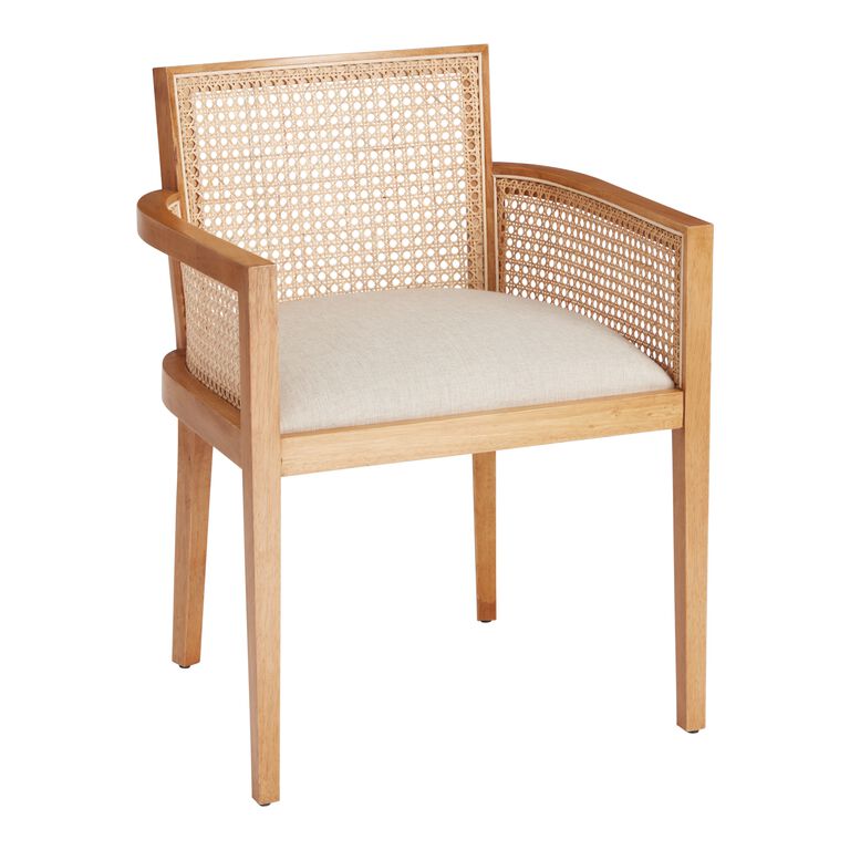 Fynn Wood And Cane Back Dining Armchair image number 1