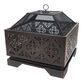Cloud Square Rubbed Bronze Steel Filigree Fire Pit image number 0