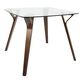 Square Glass And Wood Mid Century Joel Dining Table image number 0