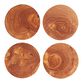 Round Olive Wood Coasters 4 Pack image number 0
