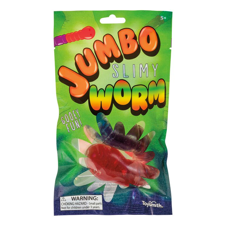 Jumbo Gummy Worm Slime Toy Set of 2 image number 1