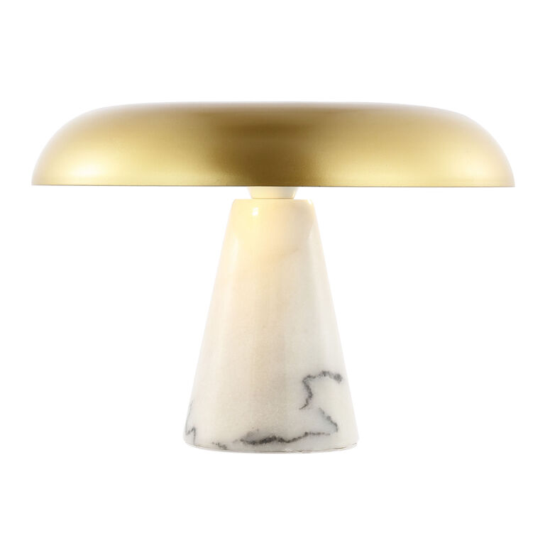 Bram Brass And White Marble Mushroom Table Lamp image number 3