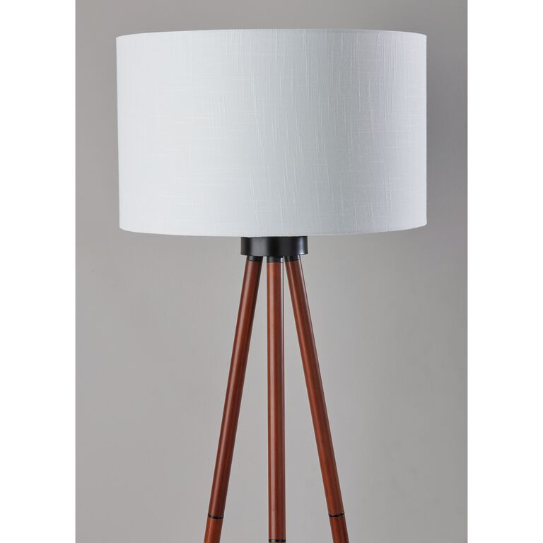 Walnut Tripod Floor Lamp With Shelf image number 4