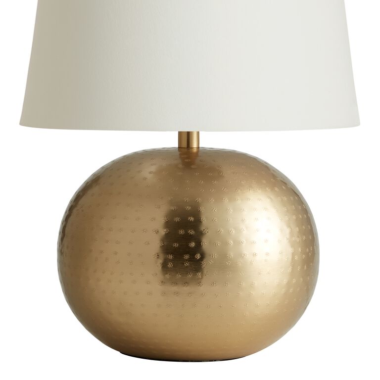 Mavis Hammered Gold Metal Sphere Table Lamp Base image number 1