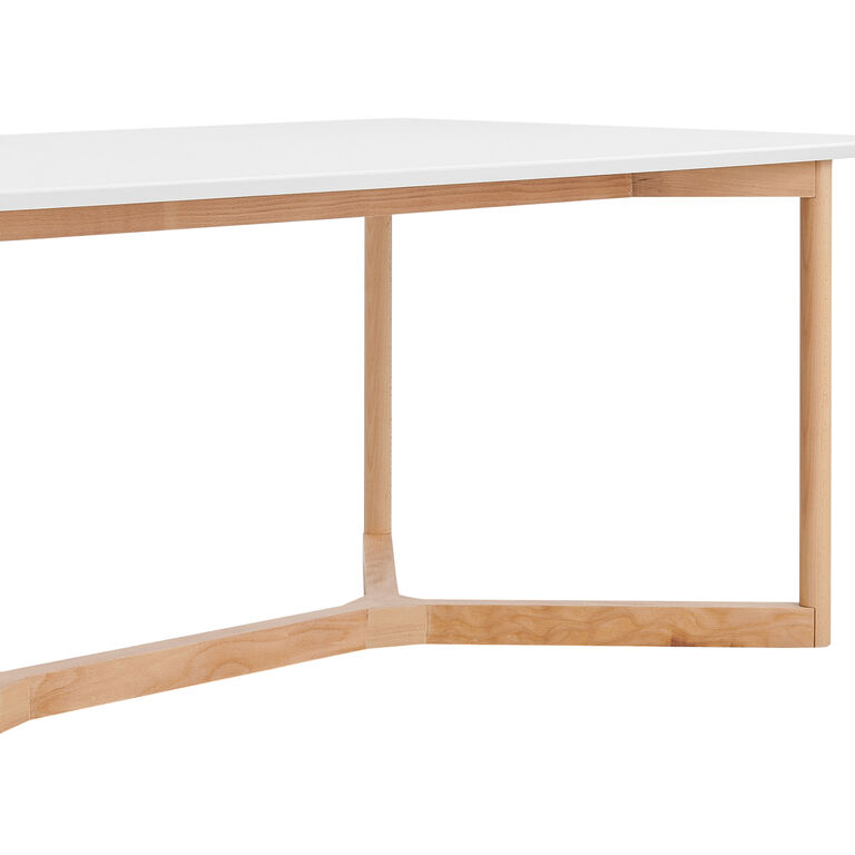 Oxford Matte White and Natural Wood Dining Table image number 5