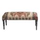 Multicolor Wool Kilim Upholstered Bench image number 2