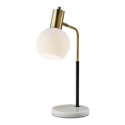 Dylan Metal And White Marble Adjustable Desk Lamp