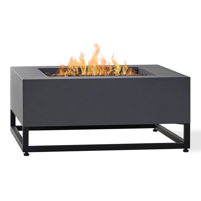 Kingston Square Slate Steel Gas Fire Pit Table image number 1